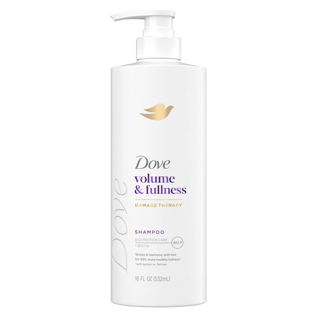 Dove Shampoo for Fine, Thin Hair Volume & Fullness with Bio-Protein Care Technology and Biotin, 18 Fl Oz