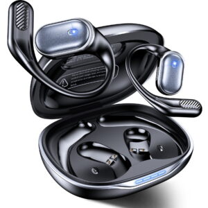 VEATOOL T6 Open Ear Headphones,Bluetooth 6.0 Wireless Earbuds,72H Playtime Stereo Sound Earphones,Air Conduction IPX7 Waterproof Open Ear Earbud with Ear Hooks, Sport Headset for Cycling Workouts