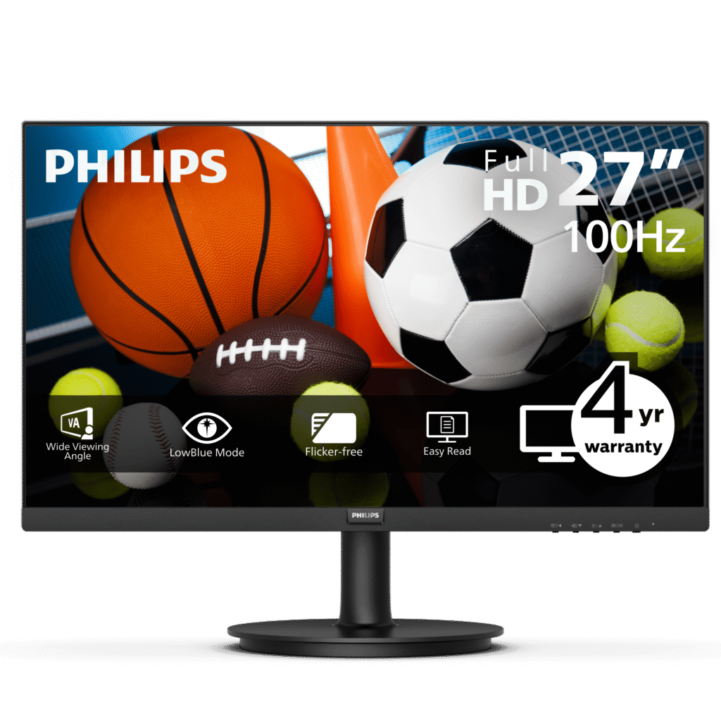 Philips V-line 271V8LBS 27" Class Full HD LED Monitor - 16:9 - Textured Black - 27" Viewable - Vertical Alignment (VA) - WLED Backlight - 1920 x 1080 - 16.7 Million Colors - Adaptive Sync - 250 Nit...