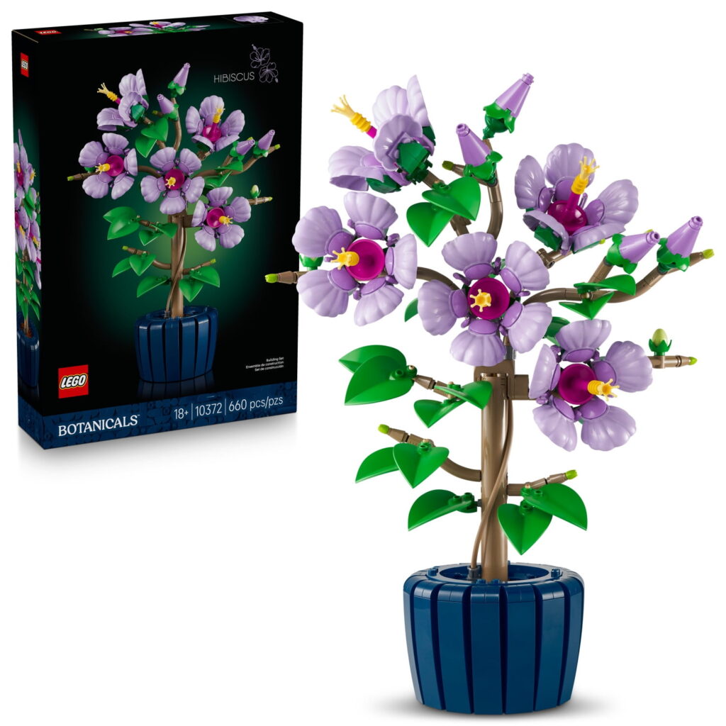 LEGO Botanicals Hibiscus Flower Building Set - Artificial Plant & Flower Building Blocks for Women & Men, Ages 18+ - Home, Office Decor Gift Idea - 10372
