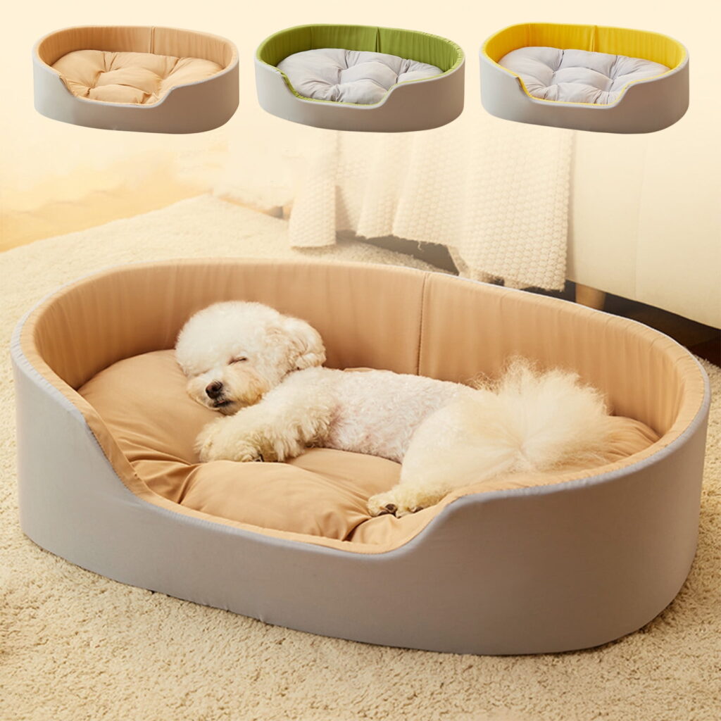 Xuniizn Large Dog Bed Cat Bed - Washable Dog Beds Large Sized Dog, Waterproof dog bed medium size dog, Pet Bed for Puppy and Kitten with Slip-Resistant Bottom, 19.7ร13.8"