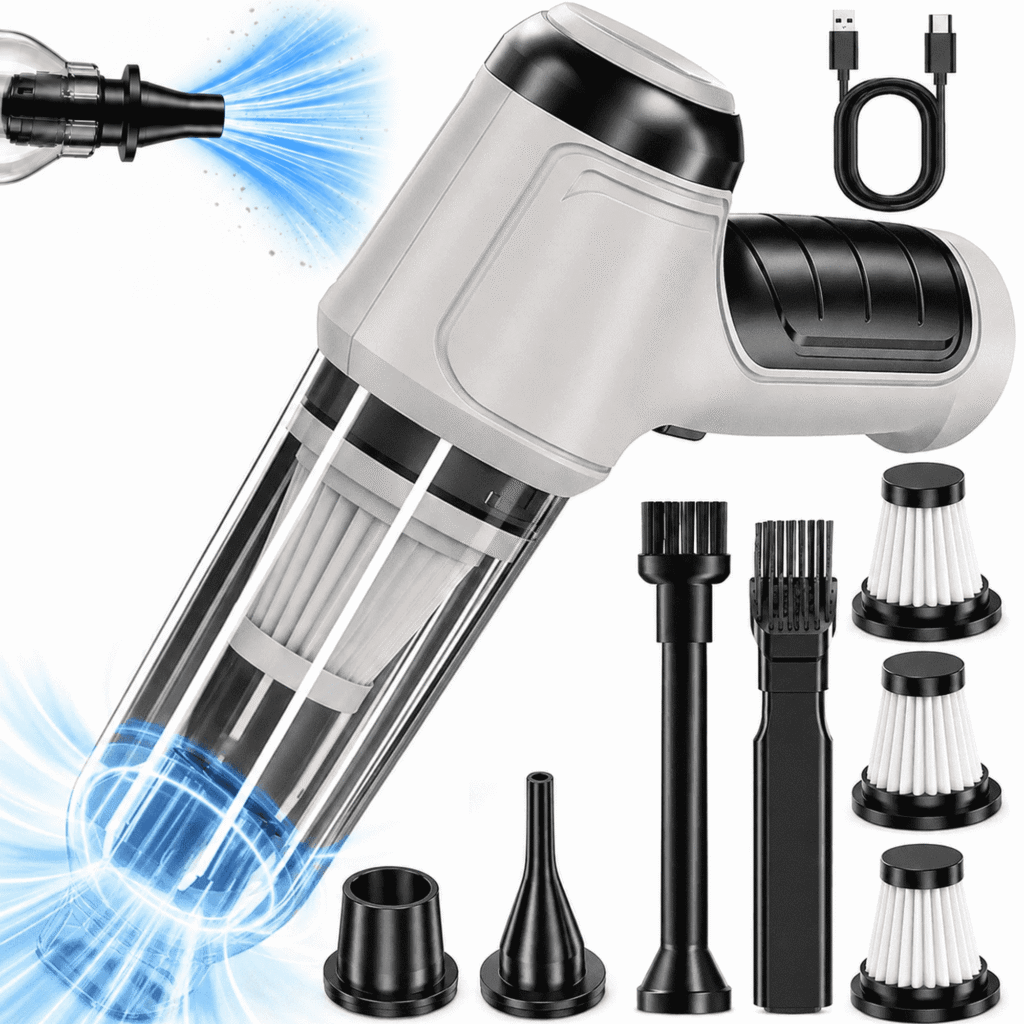 NIUTAยฎ Handheld Car Vacuum Cleaner, Car Vacuum Portable Cordless with 12000Pa Strong Suction, 2 in 1 Vacuum & Air Duster, 120W Brushless Motor USB Rechargeable Portable Vacuum Cleaner for Car, Home &