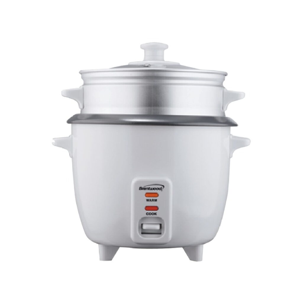Brentwood TS-380S 10-Cup Uncooked/20-Cup Cooked Rice Cooker and Food Steamer, White