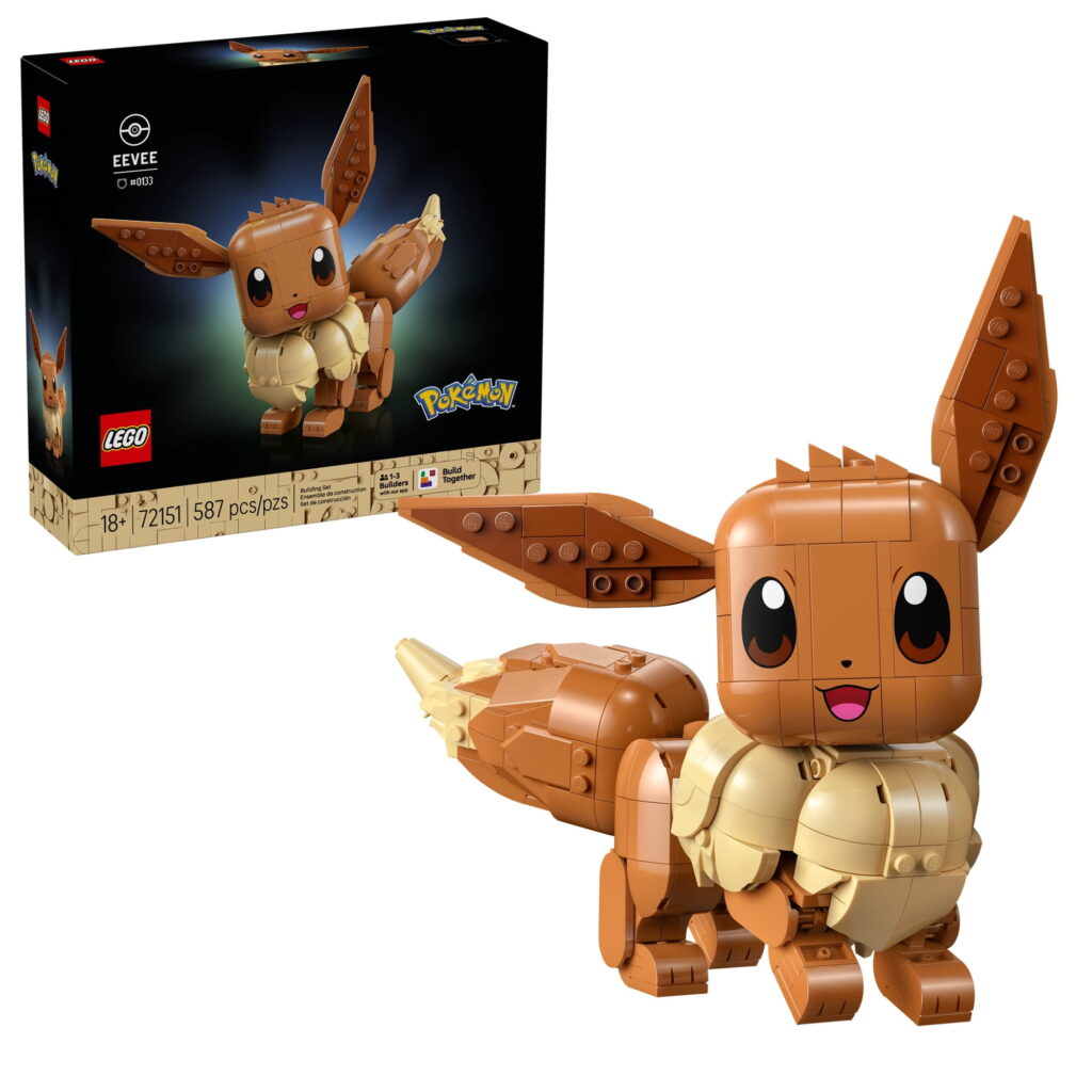 LEGO Pokรฉmon Eevee - Collectible Building Set for Adults, Ages 18+ - Posable Pokรฉmon Figure for Display - Desk, Bookshelf or Home Office Decor - Gift for Men & Women - 72151