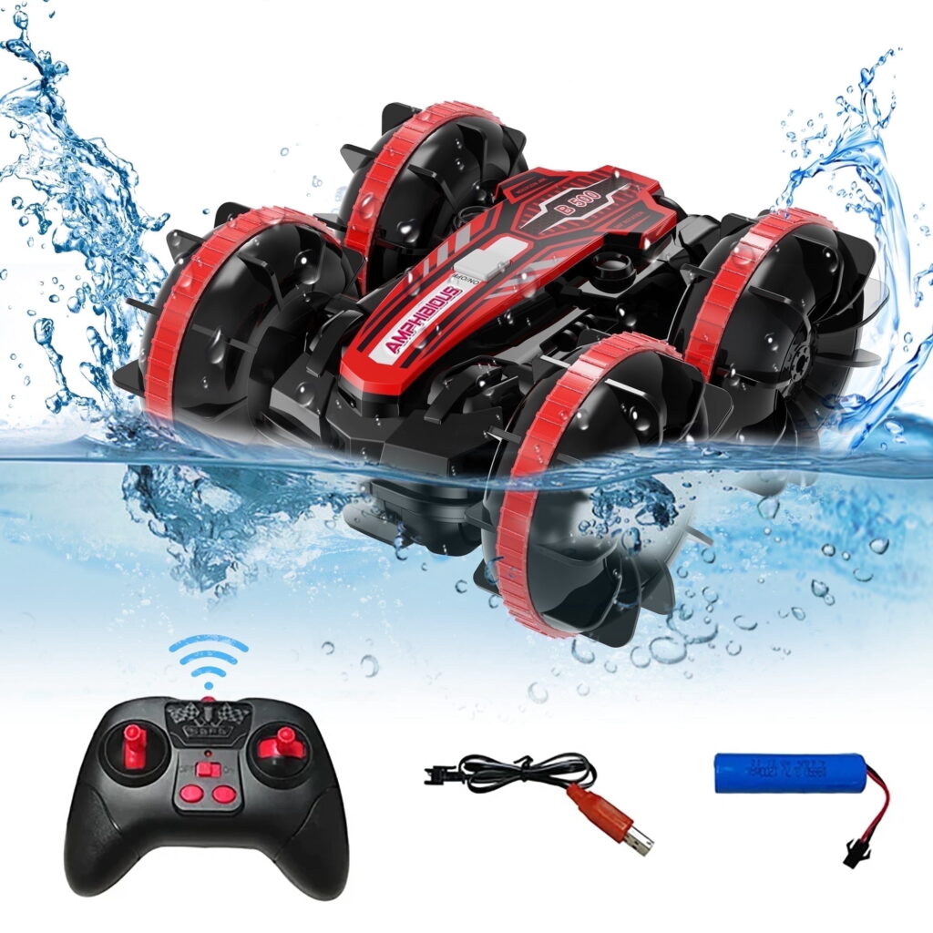 UUGEE Remote Control Cars, 2.4GHz Waterproof RC Stunt Car Toys, 4WD Land Water 2 in 1 RC Boat, Christmas Birthday Gifts for 8+ Year Old Boys Kids