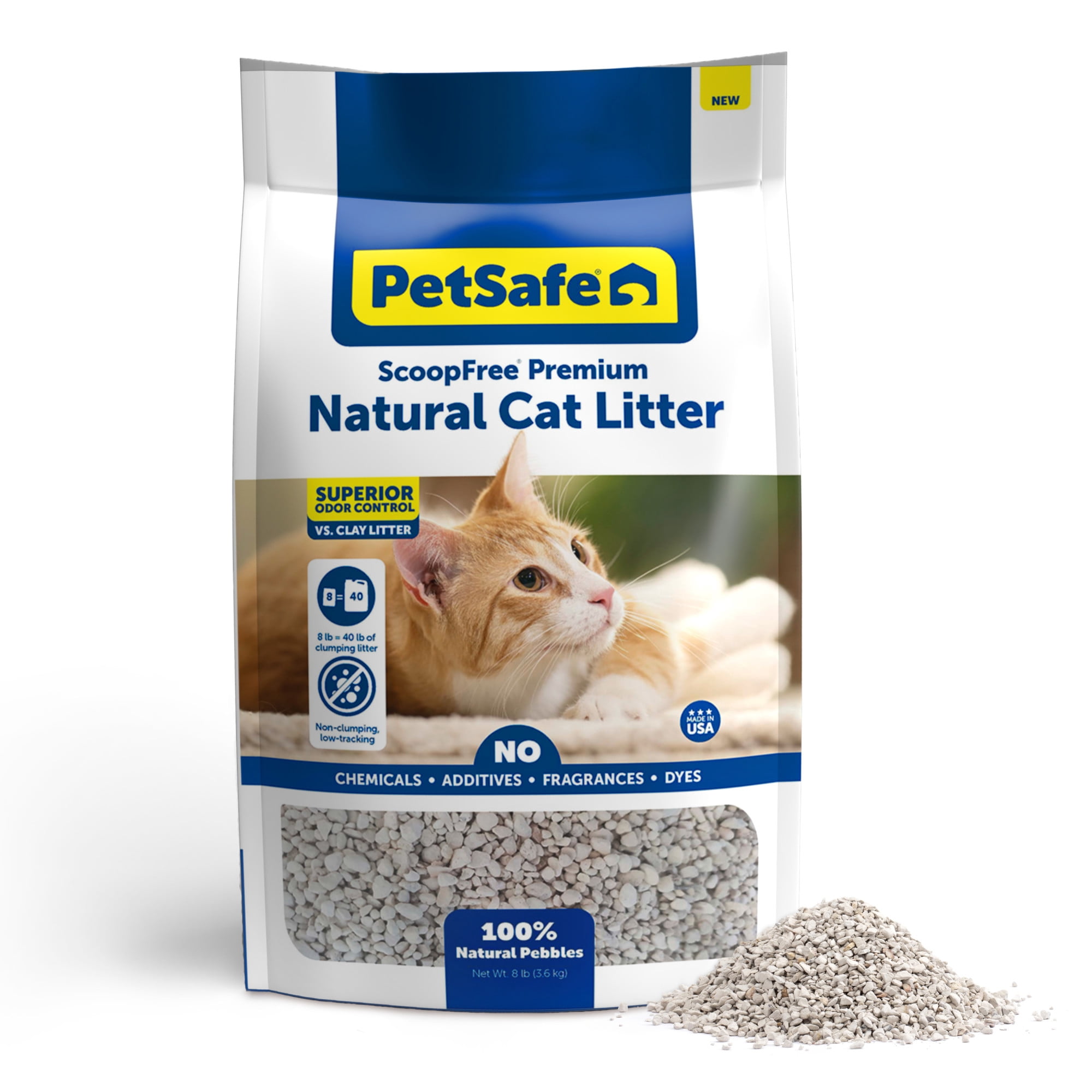 PetSafe ScoopFree Premium Natural Cat Litter Bag, 30+ Day Superior Odor Control, 8 lb