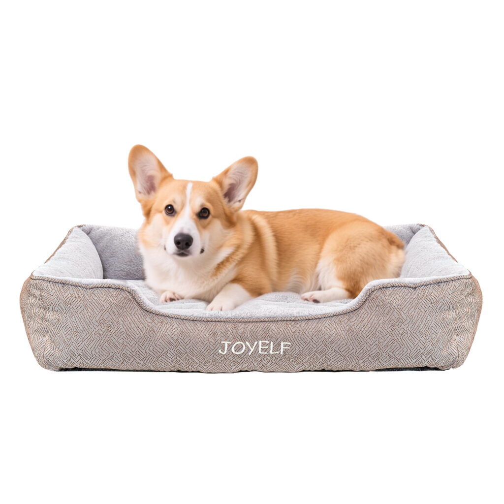 JOYELF Dog Bed Washable Calming Pet Bed, Anti Anxiety Cat Bed & Sofa, Cute Plush Dog Mat for Medium Dog