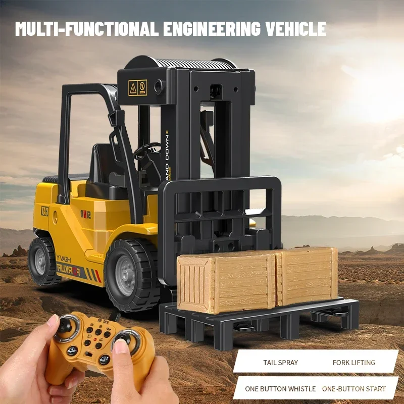 2.4G RC Radio Control Forklift Car Truck Electric Toy Engineering Vehicle Model Children Christmas Kids Boys Gifts Outdoor Toys