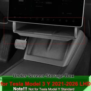 Behind Screen Hidden Storage Box, Console Organizer for Tesla Model Y Juniper 2026 Model 3 Highland 2025 Interior Accessories