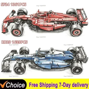 1361/1639PCS Technical 1:8 Scale SF24 RB20 Racing Car MOC Model Assembly Building Blocks Car Replica Exclusive Kit Birthday Gift