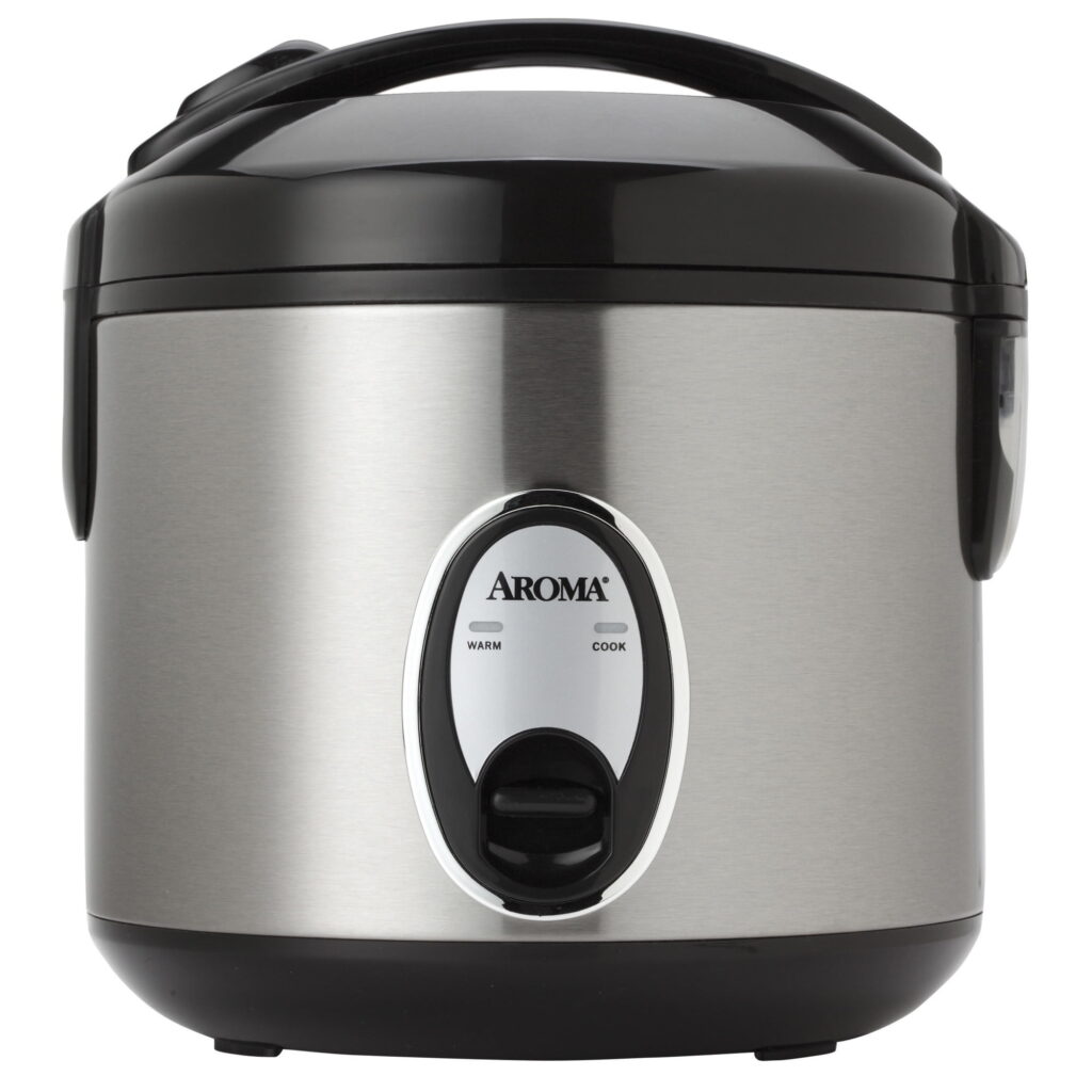 Aroma 4-Cup Cool-Touch Rice Cooker, Stainless Steel