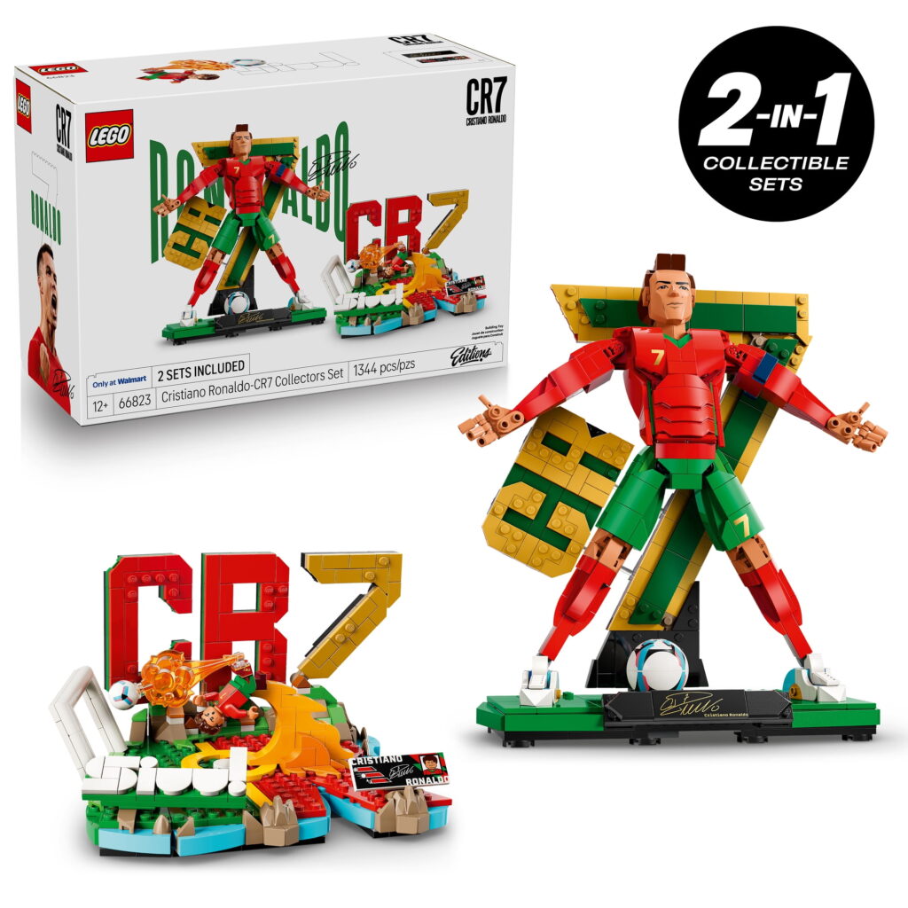 LEGO Editions Cristiano Ronaldo - Collector's Set Co-Pack - Building Toy for Kids - Soccer Collectible - Sports Decor for Boys & Girls, Ages 12+ - Gift Idea for Soccer Fans - 66823