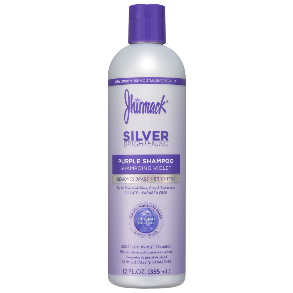 Jhirmack Silver Brightening Purple Toning Shampoo for All Shades of Silver and Gray Hair, 12 fl oz
